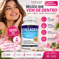 Toplux Péptidos de Colagénio 5 em 1 | 90 Cápsulas